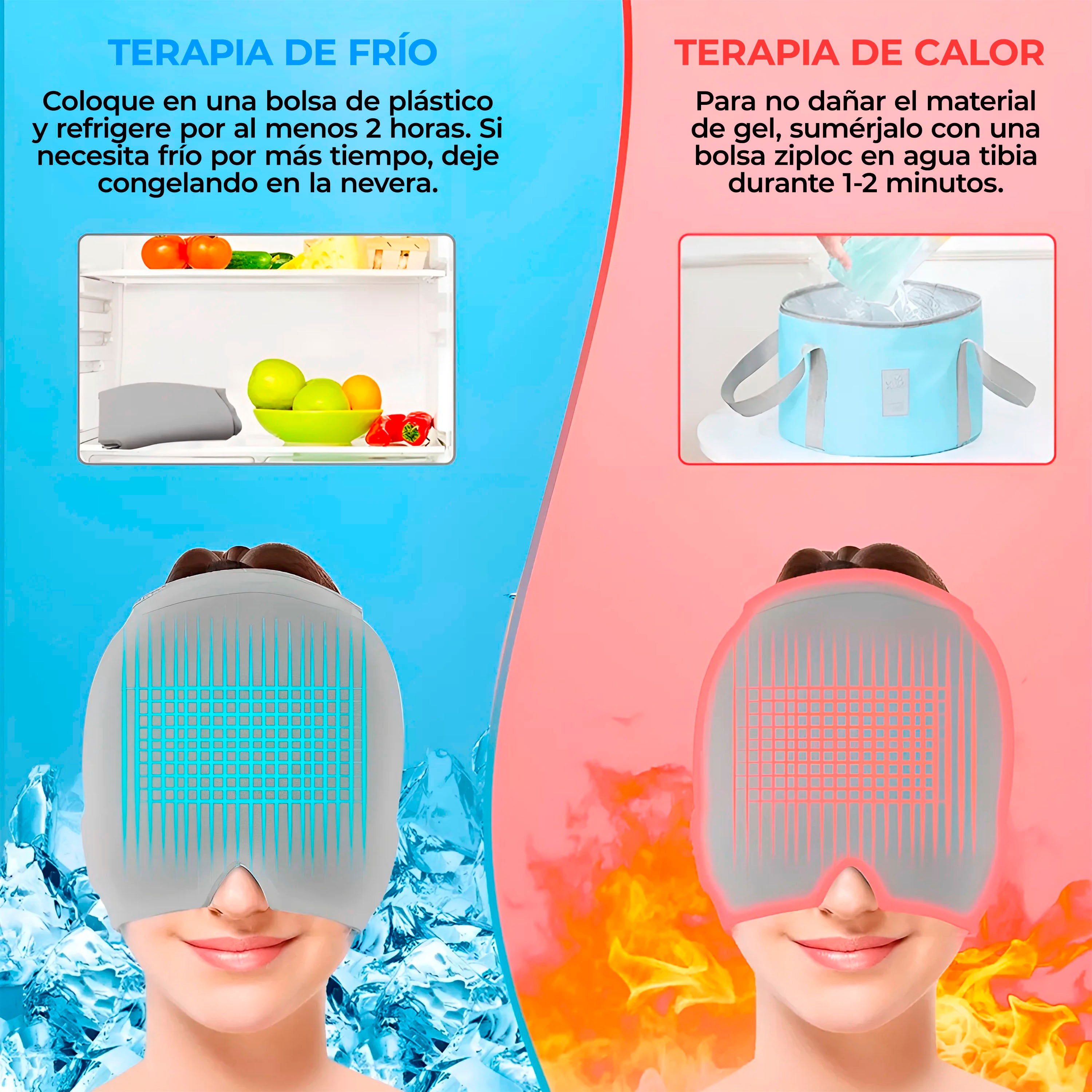 Gorro de Gel para Migraña y Dolor de Cabeza