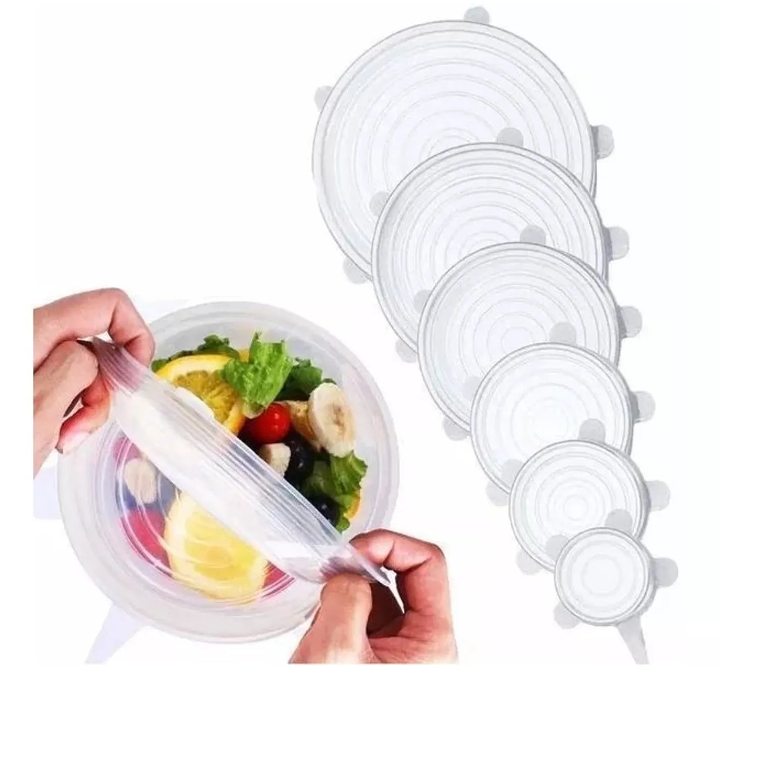 6 Tapas Elásticas Silicona Reutilizable